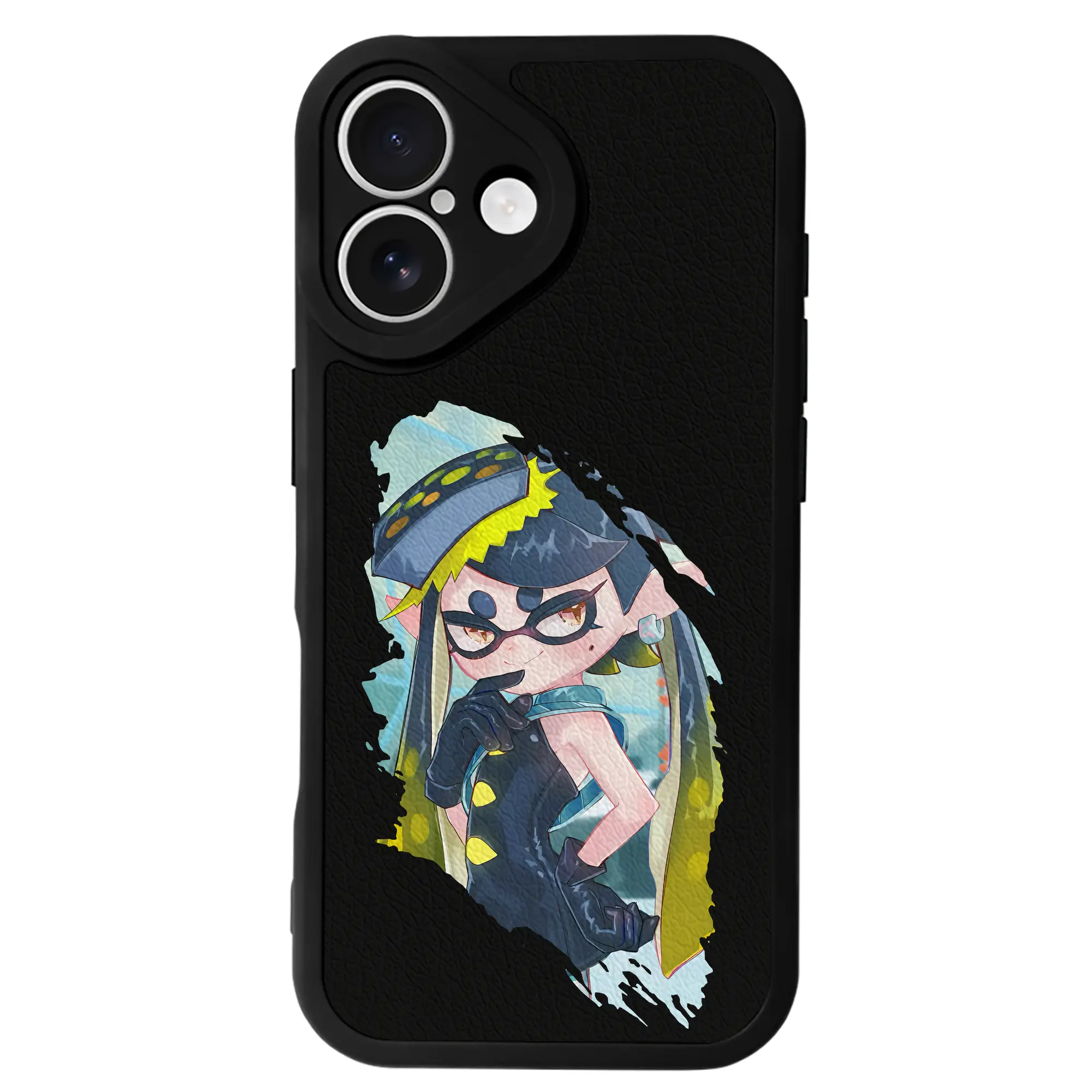 スプラトゥーン グッズ,シオカラーズ アオリ - IPhone 16シリーズ対応 ・ シリコンスマホケース ・ レザー調 ・ 高精度フィット ・ 耐衝撃 ・ ワイヤレス充電対応 ・ 精密カット